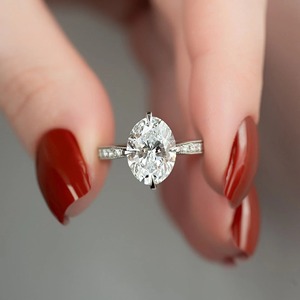 4.35 CT Lab Created Diamond 4 Prong 2.0 MM 14K Solid Gold IGI Certified VS+ Clarity Engagement Wedding Ring Elegant Designer - Product Image 1