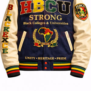 Chaqueta ligera para hombre estilo HBCU, cómoda y personalizada, chaqueta universitaria, chaqueta de colegio, chaqueta varsity hecha a medida. - Product Image 3
