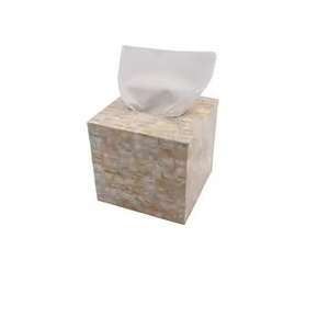 Caja de pañuelos de nácar blanco puro, elegante portapañuelos para mesa y uso con servilletas de mano, a precio económico. - Product Image 2