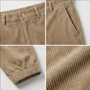 กางเกงลำลองผ้ากำมะหยี่ลายทางของผู้ชายย้อนยุคขากว้างกางเกงกีฬาหลวมกางเกงผ้าลูกฟูกของผู้ชายกางเกงทำงานกางเกงฤดูหนาว - Product Image 4