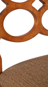 Silla de Comedor Colonial de Caoba, Estilo Tradicional Moderno, con Tapicería de Microfibra, Asiento de Madera, para Hotel y Hogar - Product Image 3