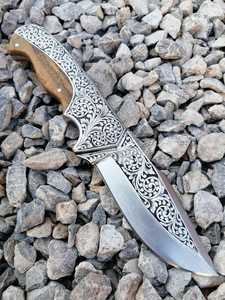 Custom Handmade Damascus Steel Skinner Point <b>Knife</b> Art Blade 0.7mm Thickness OEM Support - Product Image 2