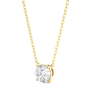 Pendentif de collier de mariage en or 18 carats avec diamant de laboratoire taille ronde, en une seule pièce, pour les acheteurs en gros - Product Image 3