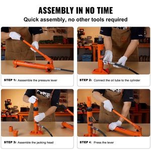 Kit de Reparación de Carrocería Porta Power de 10 Toneladas con Gato Hidráulico Portátil y Manguera de Aceite de 4.6 Pies/1.4 m, Estuche de Almacenamiento Incluido - Product Image 6