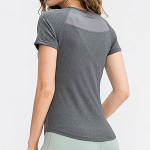 Camiseta de Yoga de Manga Corta para Mujer, Nueva Colección 2026, Ajustada, Cuello Medio Alto, Cintura Plegable, Traje de Yoga Deportivo Informal - Product Image 5