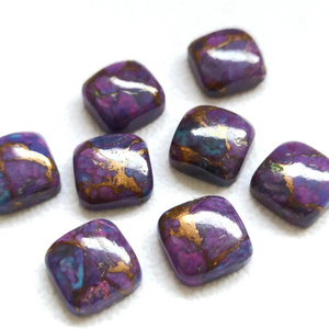 Cabochon en turquoise cuivrée violette, forme coussin, pierre précieuse en vrac pour la fabrication de bijoux - Product Image 2