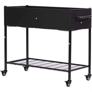 Jardinière surélevée en métal galvanisé pour l'extérieur, grande jardinière carrée écologique auto-arrosante pour légumes et fleurs - Product Image 3