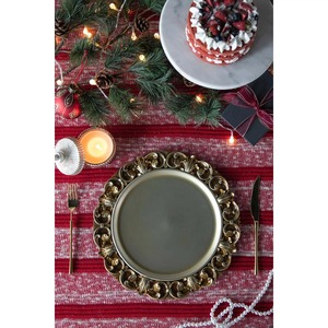 Assiette de service dorée de style royal pour table à manger, aspect antique, élégante, vintage, décorative. - Product Image 5