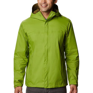 Men's Hooded <b>Waterproof</b> Rain <b>Jacket</b> Solid Color Casual Autumn Coat with Zipper Closure Green Rain <b>Jacket</b> - Product Image 1