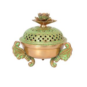 เตาเผาธูปโลบันทองเหลืองทำมือ สำหรับบ้าน วัด พุทธศาสนา และอโรมาเธอราพี - Product Image 1