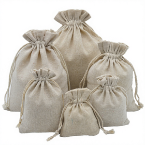 Custom Cartoon Canvas Drawstring <b>Bag</b> <b>Foldable</b> Organic Cotton Eco Friendly Wedding Gift Packaging Pouch for Guests - Product Image 1