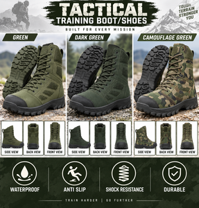 Calzado de seguridad táctico con cordones de cuero, duradero, para trabajo al aire libre, impermeable, para senderismo en la nieve, todo terreno, fabricante. - Product Image 3