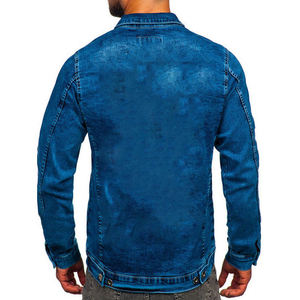 Wholesale <b>Men's</b> Slim Fit Blue Denim <b>Jacket</b> Vintage Washed Jean <b>Jackets</b> Casual Fashion Long Sleeve Streetwear Outerwear Coats - Product Image 5