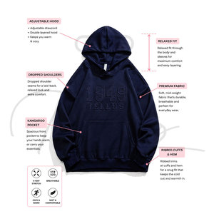 Sudadera con Capucha para Hombre, Diseño Moderno, 100% Algodón, Talla Grande, Ecológica, Buena Calidad, Precio Razonable, Básica - Product Image 3