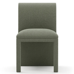 Chaise de salle à manger moderne rembourrée en tissu côtelé, sans accoudoirs, avec dossier et assise, pour salle à manger, hôtel, maison - Product Image 1