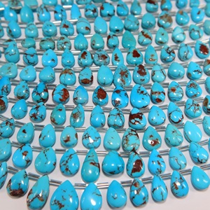Cuentas de Turquesa Egipcia Natural Prince Mines en Forma de Pera, Cuentas de Piedras Preciosas Lisas en Forma de Lágrima para la Fabricación de Collares y Joyería - Product Image 1