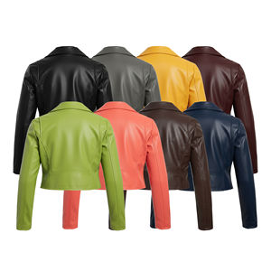 Veste en cuir pour femme, modèle 2026, la plus vendue, style motard, coupe ajustée, vêtement de moto, fermeture éclair, en cuir véritable - Product Image 2