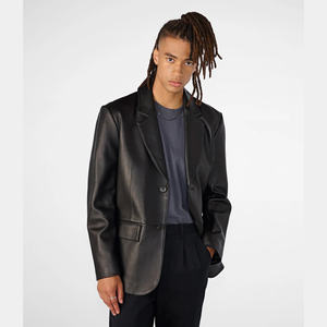 Classic Genuine Sheep Skin Leather Bomber Jacket Men High Quality Stand Collar Waterproof Eco-Friendly Winter Front Customizable - Product Image 4