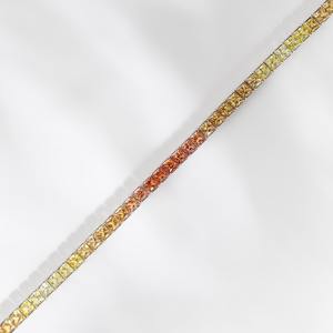 Bracelet tennis en moissanite taille princesse jaune et orange en argent 925, bijoux personnalisés à bas prix - Product Image 1