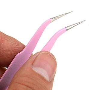 Pince à épiler de précision pour extensions de cils DANTRIC IMPLANTS CV-87 en acier inoxydable rose avec revêtement en poudre, prise en main parfaite, pointe lisse - Product Image 5