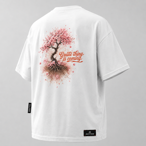 ผู้ผลิตเสื้อยืดคอตตอนพรีเมียมแบบกำหนดเอง เสื้อยืดโอเวอร์ไซส์ลายกราฟิกคุณภาพสูงสำหรับผู้ชายและผู้หญิง ดีไซน์ลายพิมพ์ต้นซากุระสุดอินเทรนด์ - Product Image 3