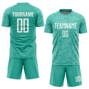 Maillot de football vintage personnalisé bleu et blanc 100 % polyester de haute qualité, faible MOQ, imprimé par transfert thermique, respirant, pour l'extérieur - Product Image 2