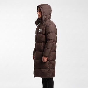 Custom Wholesale High Quality <b>Men</b> Long Puffer Coat <b>Hooded</b> Winter <b>Jacket</b> Full Zip Windproof Warm Outdoor Winter Wear - Product Image 3