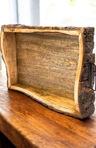 Natural Live Edge Wooden Serving Tray Rustic Tree Bark Wood <b>Platter</b> for Dining Table Decor and Serving Wholesale - Product Image 4