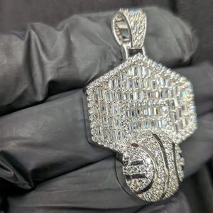 Colgante de Baloncesto con Incrustaciones de Moissanita, Estilo Deportivo para Amantes del Deporte, Hip Hop, Plata 925, Joyería Fina, Colgantes y Dijes - Product Image 1