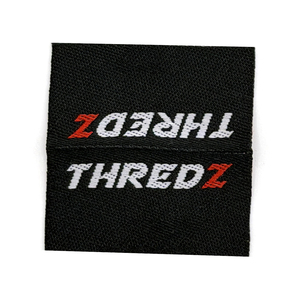 Premium Style Labels Personalized Center Fold Cloth Material Woven Laser Cut Stitched Branding <b>Tags</b> for Garment <b>Bags</b> Neck Labels - Product Image 1