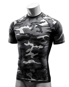 T-shirt de compression de sport pour homme, anti-UV, respirant, à manches courtes, camouflage numérique, sublimation - Product Image 3