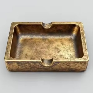 Cendrier en métal finition rustique, aspect vintage, porte-cendres coupe-vent pour l'intérieur et l'extérieur, décoration pour la maison - Product Image 3