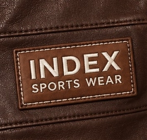 Chaqueta de Cuero PU Marrón para Hombre, Estilo Motero, Cuello Alto, Cierre de Cremallera, Corte Ajustado, Estilo Moto, Ropa de Otoño, INDEX SPORTS WEAR - Product Image 5