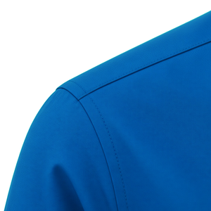 Chemise boutonnée bleu roi pour femme avec broderie de lettres grecques jaune doré, manches longues, col rabattu, chemisier décontracté et formel - Product Image 6