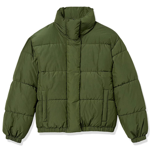 WOMENS SHORT <b>PUFFER</b> <b>JACKET</b> TRENDY <b>CROPPED</b> FIT QUILTED WINTER COAT WARM PADDED OUTERWEAR STREET FASHION OEM ODM WHOLESALE APPAREL - Product Image 1