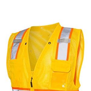 Chaleco de Seguridad Reflectante Impermeable de Alta Visibilidad ANSI Clase 2 con Luces LED Intermitentes de Nailon, Personalizable para Hombres - Product Image 3