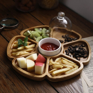 Plateau de service pour fruits secs à 3 compartiments, fabriqué en bois naturel et massif, écologique et durable, etc. - Product Image 2