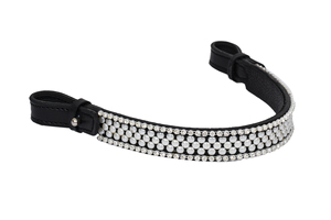 Bride d'équitation anglaise en cuir de qualité supérieure avec frontale en cristal de luxe et strass, taille, couleur et logo personnalisables pour l'équitation - Product Image 2