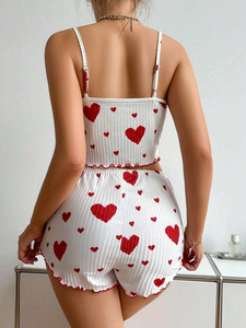 Ensemble de vêtements de nuit en coton premium pour femmes, doux et respirant, pyjama deux pièces avec logo sur le devant, séchage rapide pour un sommeil confortable - Product Image 5
