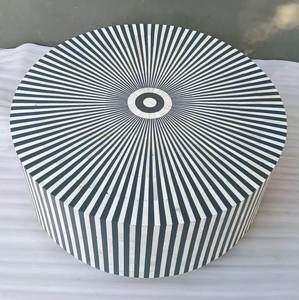 Handmade Bone Inlay Accent Pedestal - Product Image 3