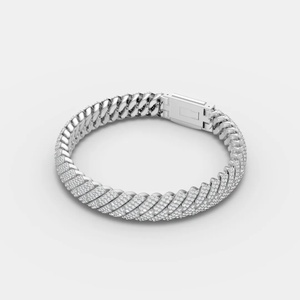 Bracelet en Moissanite couleur or blanc, jonc en Zircon Cubique, bijoux micro-pavés pour cadeau et soirée - Product Image 2