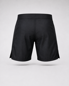 Black MMA Fight Shorts-Quick Dry Regular Fit Belted Design Polyester/Cotton Unisex Adult for Grappling & Combat Sports - Product Image 3
