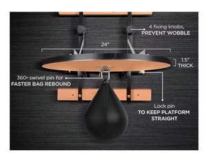 Adjustable Speed Bag Platform with <b>Stand</b> 360° Swivel 24 Inch Board Boxing Training Speed Bag Set with Pump - Product Image 6