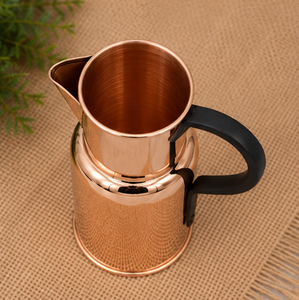 Carafe à boisson en cuivre avec poignée noire, design minimaliste, portable, pour usage domestique, autres articles de bar, écologique, réutilisable, gourde en cuivre - Product Image 4