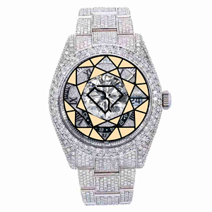 Men VVS1 Lab Diamond Quartz Movement Iced Skeleton Dial Square <b>Case</b> Fully Set Stainless Steel Luxury Unique Wrist <b>Watch</b> - Product Image 1