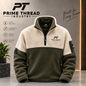 Chaqueta de Forro Polar para Hombre Prime Thread Industry, con Media Cremallera, Cuello Alto, Logotipo Bordado, Cálida para Invierno, Informal, para Actividades al Aire Libre - Product Image 4
