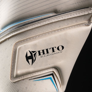 Gants de gardien de but de football en latex allemand blanc et bleu, design personnalisé, avec paume plate en latex allemand de 4 mm et protection du pouce. - Product Image 4