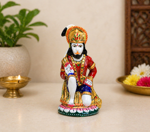 Nirmala Handicrafts Metal painted Sitting Hanuman <b>Statue</b> Handmade Hanuman <b>Statue</b> Blessing Hanuman Bajrangbali Idol - Product Image 1