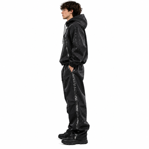 Ensemble veste coupe-vent à capuche imperméable noire pour homme et pantalon cargo Techwear Outdoor Streetwear - Product Image 2