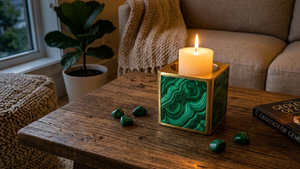 Coffret Cadeau d'Entreprise en Pierre de Malachite - Cadeau d'Affaires Artisanal de Haute Qualité avec Logo Personnalisé, Design Moderne et Luxe Léger, Vert - Product Image 6
